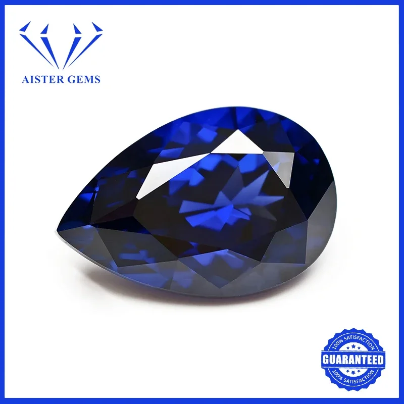 

Top Royal Blue Lab Grown Sapphire Gemstone Pear Cut Synthetic Sapphire Stone with AGL Certificate