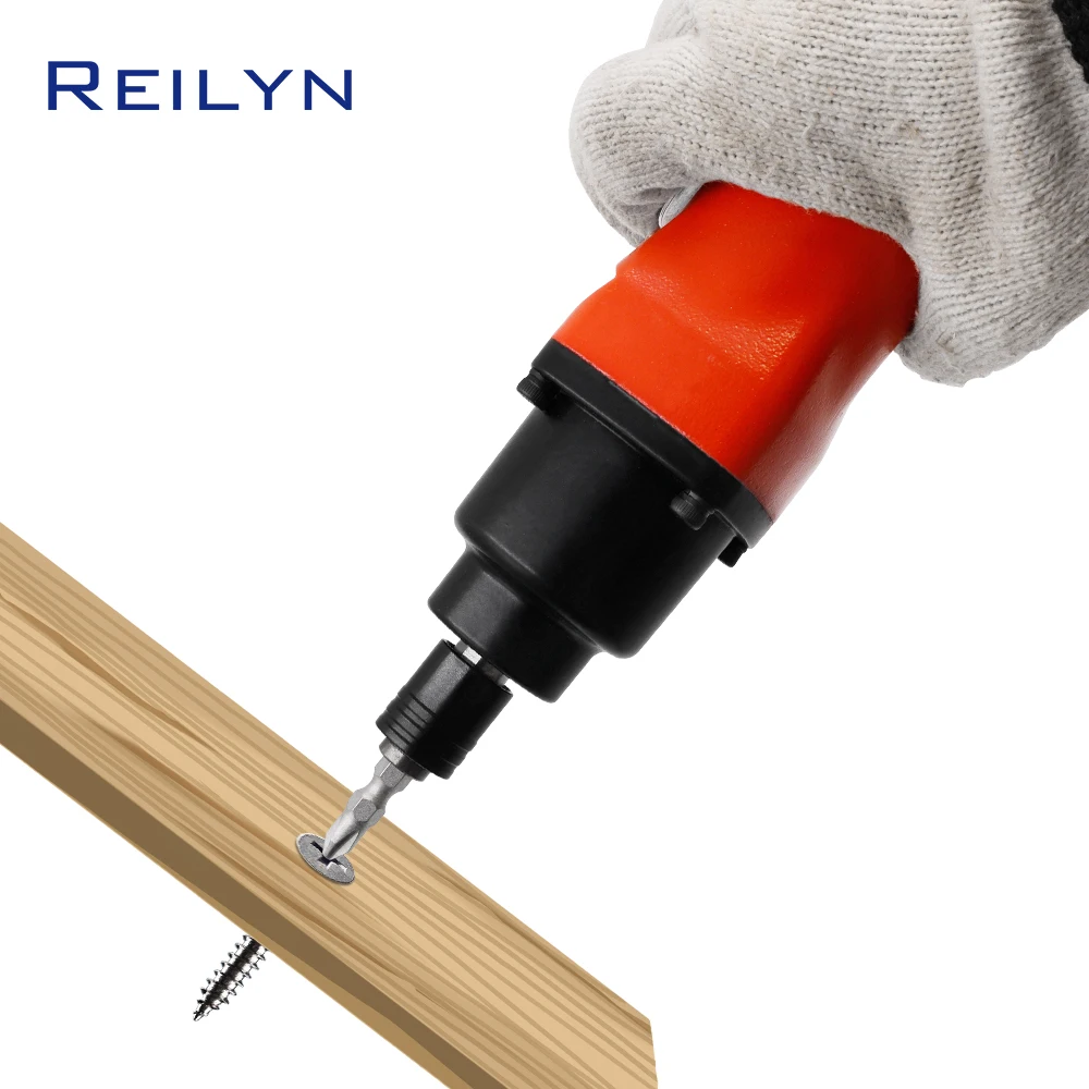 1/4inch Straight Handle Air Screwdriver 15-75N.M High Torque Industrial-grade Pneumatic Screwdriver for Furniture Table Assembly