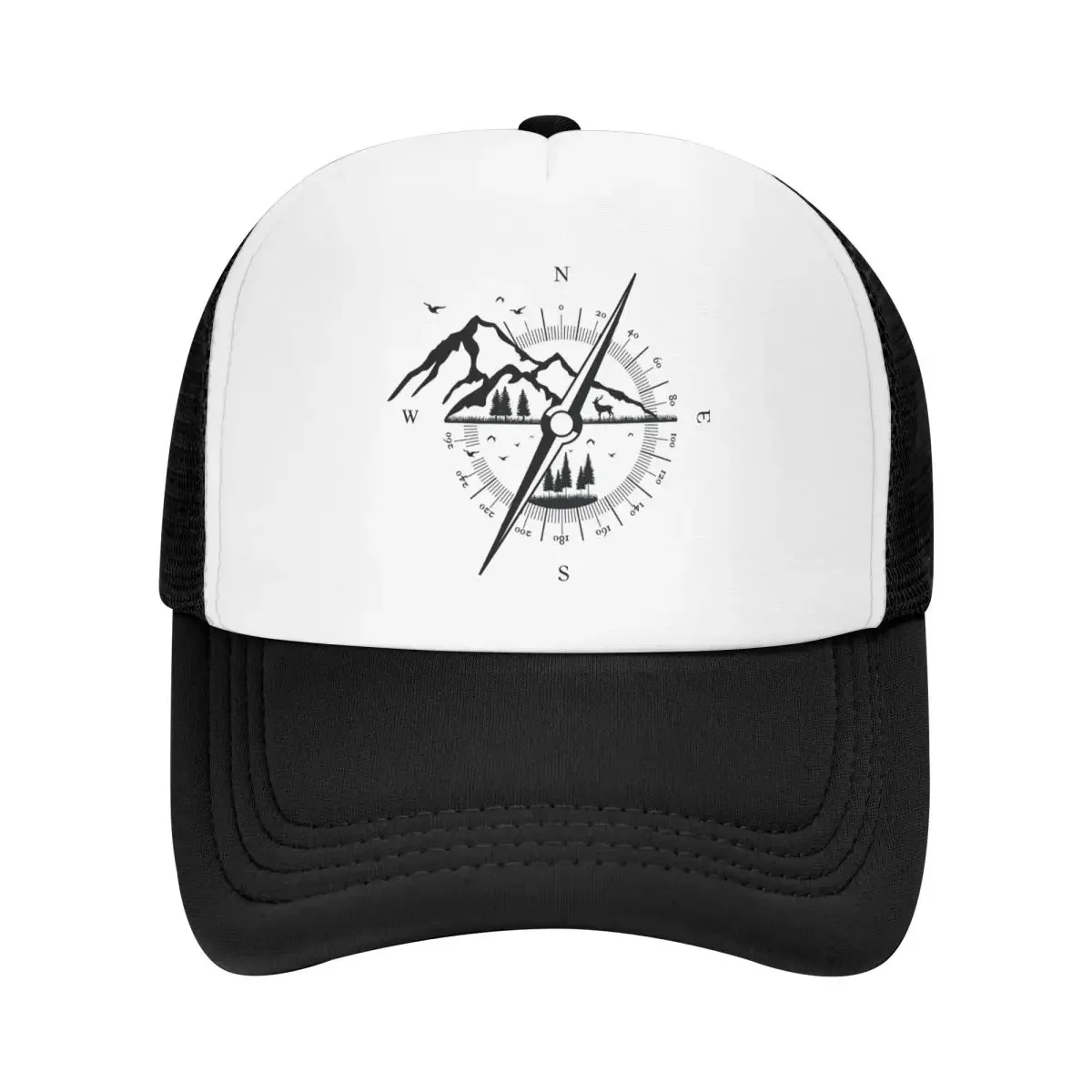 Custom Adventure Compass Baseball Cap for Men Women Adjustable Trucker Hat Streetwear Snapback Caps