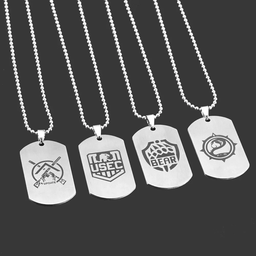 Russian Hot Game USEC Charm Necklaces&Pendants Game Peripherals Eacape form Tarkov Stainless Steel Enamel Keychain Jewelry Gifts
