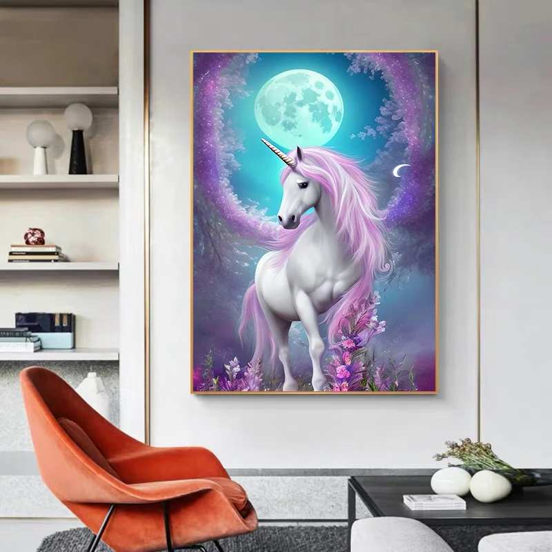 Cartoon Magic Unicorn Dreams Rainbow Nordic Poster Print Wall Art Canvas Painting Wall Pictures for Living Room Home Decor