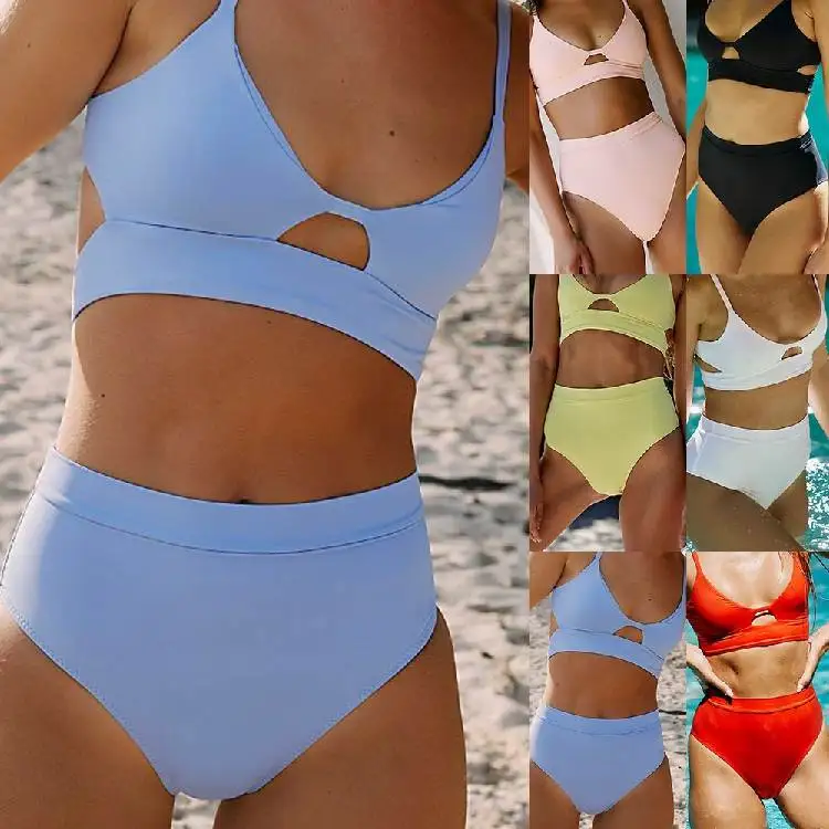 

202 New Sexy Color Multicolor High Waist Bikini Sports Yoga Fitn Fans Goods Swimsuit Two Piece Separate Design