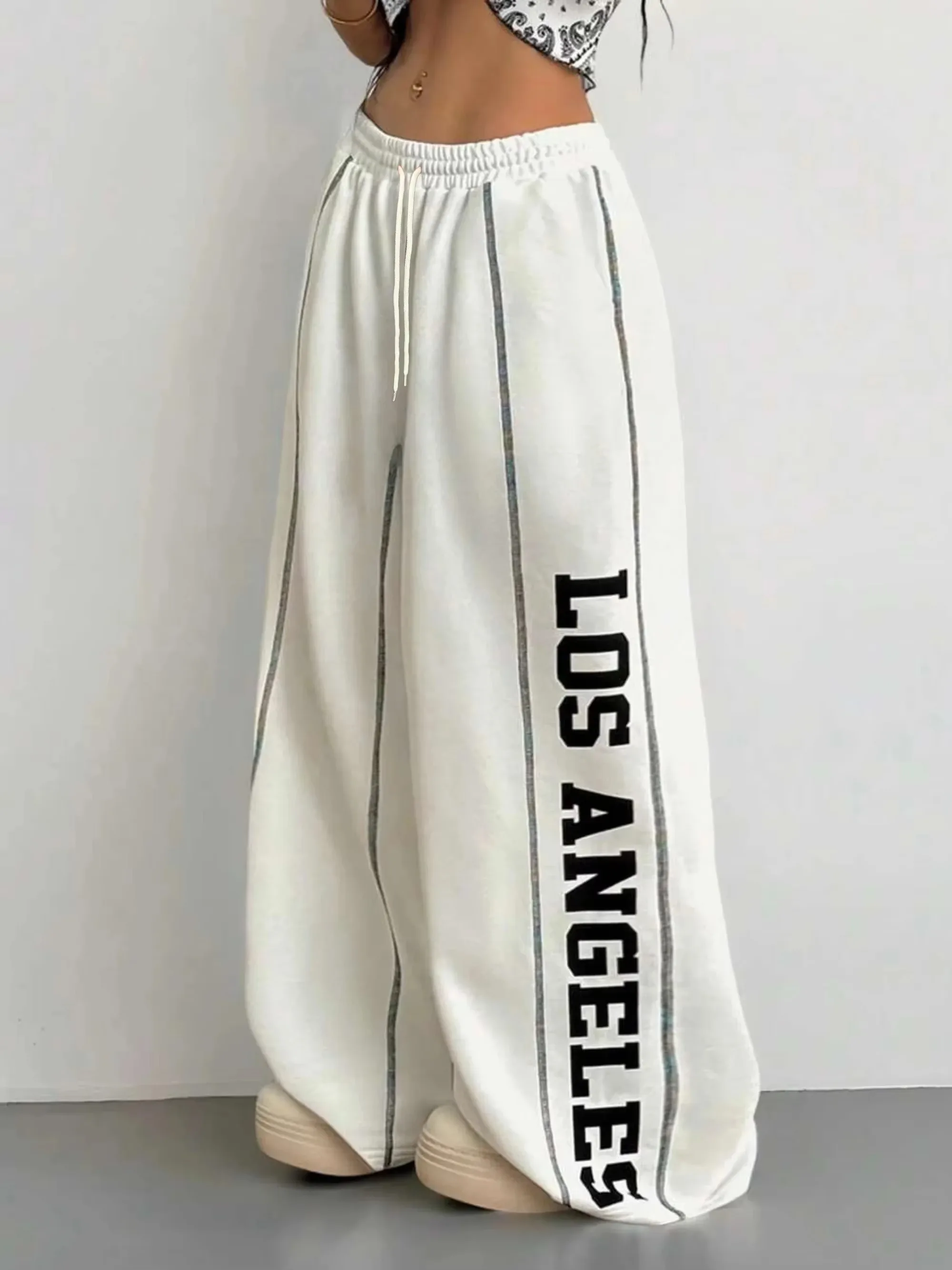 Hot Selling Unisex Wide Leg Pants Y2K Casual Loose Straight Leg Pants Fashionable Sports Street Wear Breathable