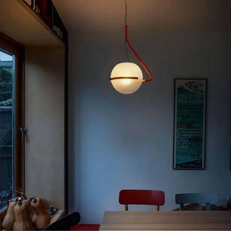 Spherical Bedroom Headboard Hanging Line Lamp Designer Model Room Creative Coffee Shop Bar Counter Dining Table Pendant Light image 4