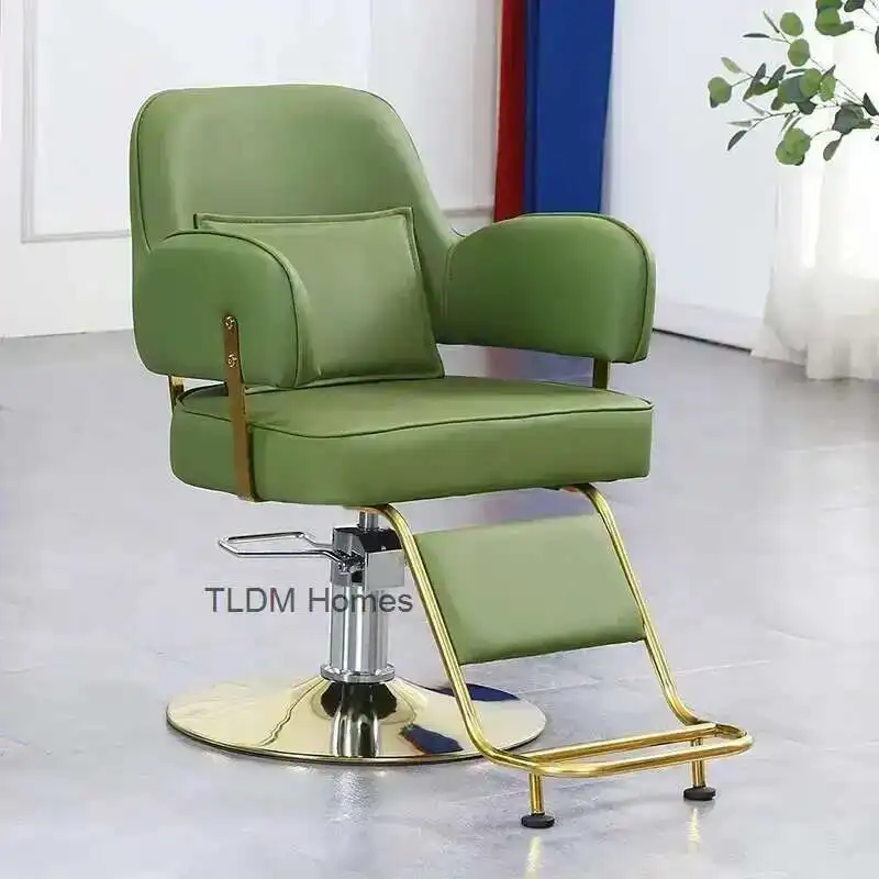

Black Heavy Duty Barber Chair Reclining Salon Professional Makeup Wheel Scissors Aesthetic Chairs Hair Stylist Pedicure Tilted