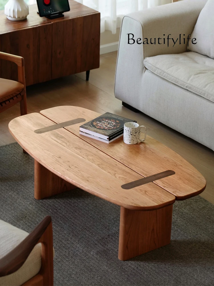 

Nordic Solid Wood Coffee Table Small Apartment Living Room Small Size Coffee Table Cherrywood Japanese Petal Coffee Table