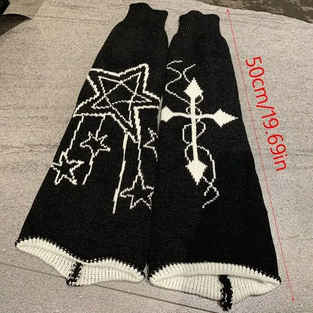 Calcetines largos de tubo Lolita para niña, medias de pierna ancha de punto, estilo Punk, Y2K