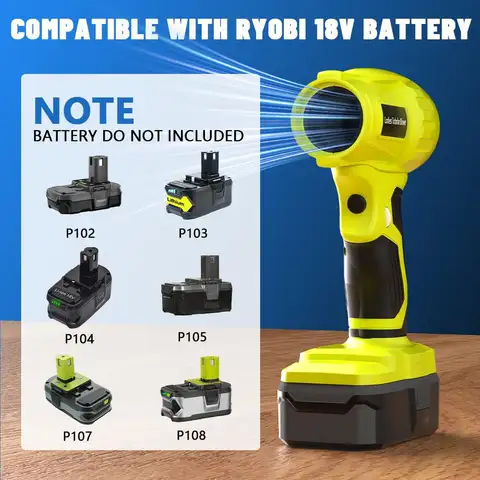 Turbofan Blower Compatible with Ryobi 18V Battery 350W Mini Blower Turbo Fan 96000RPM Compressed Wind Speed Jet Dry Blower Air