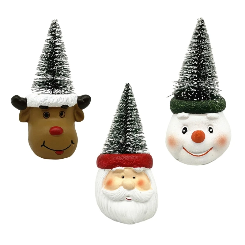 Santa Snowman Antler Planter Decoration Ornament for Holiday Enthusiasts