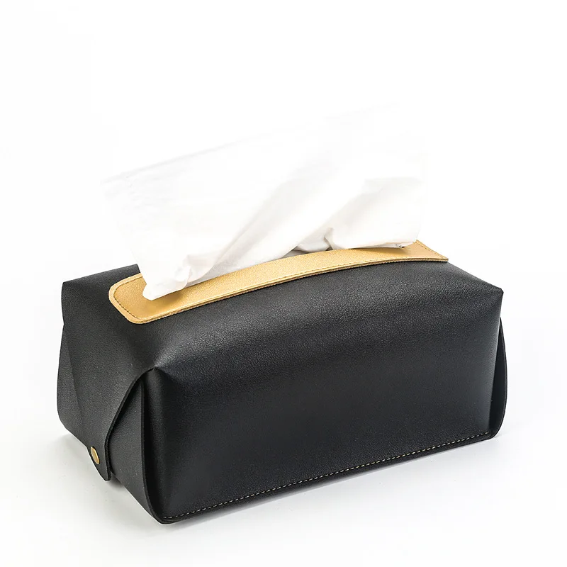 Solid Color PU Tissue Box Storage Tissue Bag Nordic Home Detachable Hand Carry Tissue Bag Drop Shipping Caja De Pañuelos Vintage