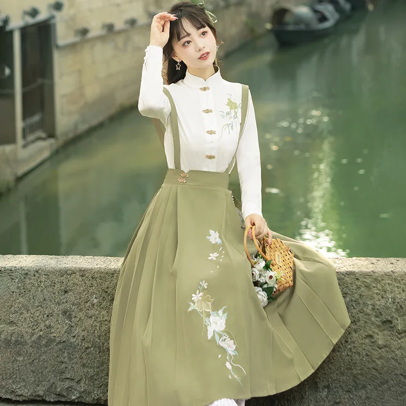 Women Lolita Dresses Kawaii Jumper Skirt Girls Princess Sweet Hanfu Dress Autumn Chinese Harajuku Cute Cosplay Costume Dress