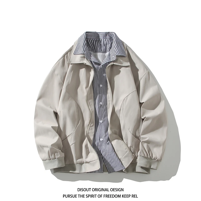

"Men's Two-in-One Oversized Jacket - Brown Shirt Collar Style Loose Fit Casual Coat (Beige/Black/Coffee) M-5XL 2025 New Arrival