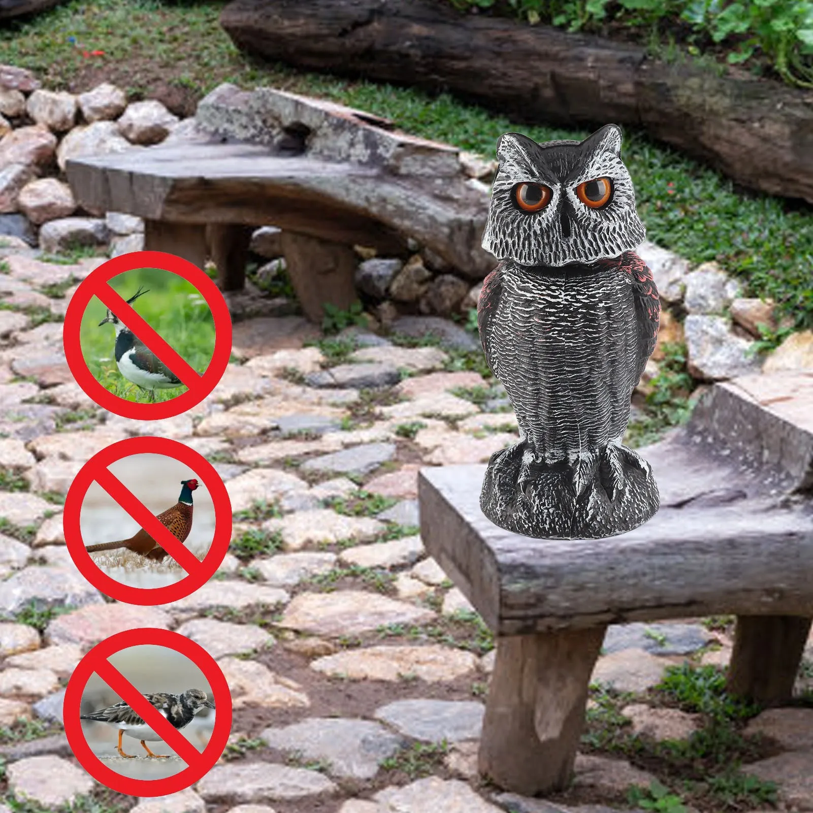 

Realistic Owl Scarecrow Shake Head Owl Decoy To Scare Birds Away Scarecrow Fake Owl Outdoor Garden Decoration