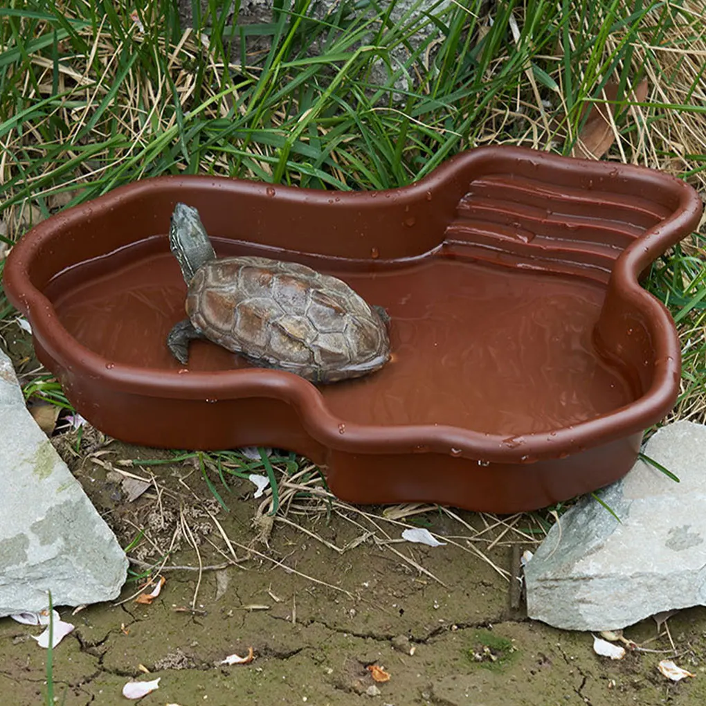 Plastic Semi Water Turtle Tank Mimics River Style For Easy Cleaning Easy To Clean Basking Platform