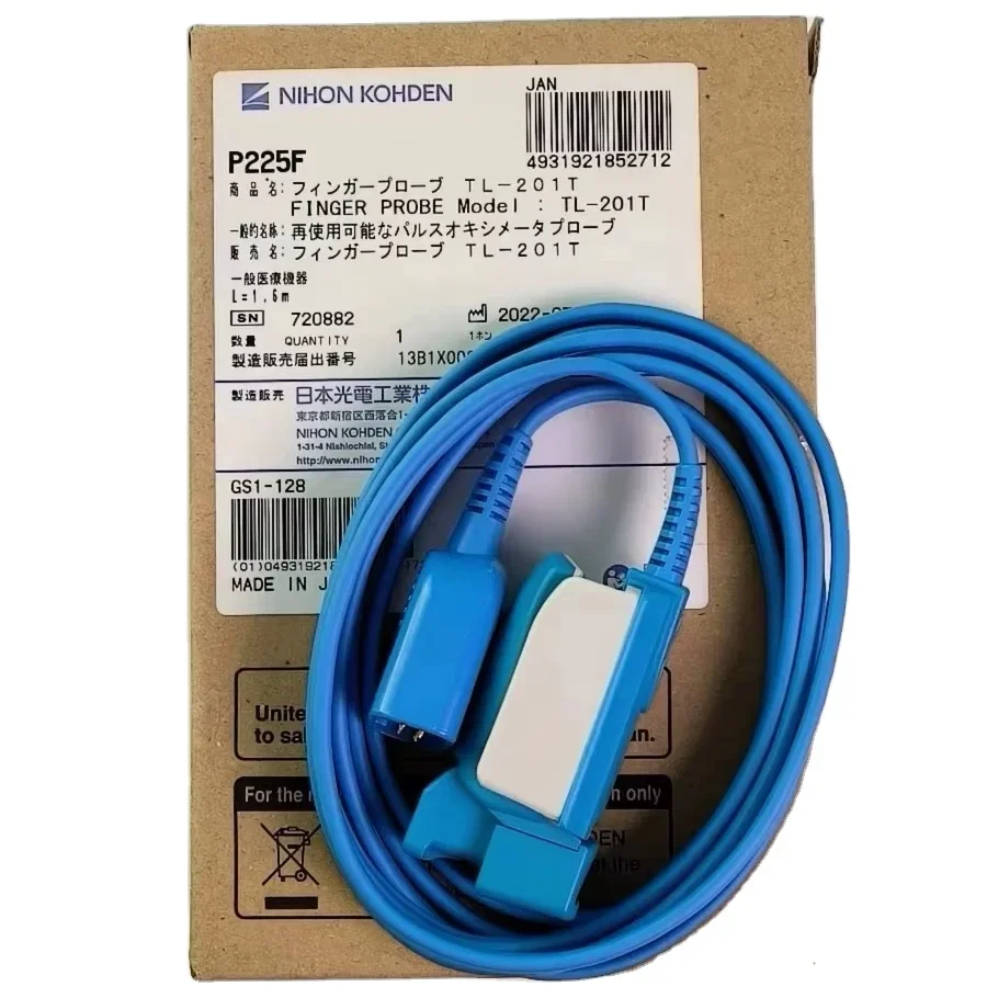 SPo2 Monitor Blood Oxygen Adult Probe Adult Nail TL-201T Das Defibrillator FOR Nihon Kohden GS1-128