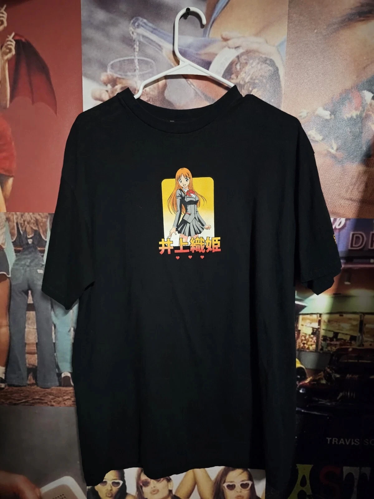 

Футболка Hypland X Bleach в стиле аниме, черный размер, большой отличный состояние, S-4XL, персонализированная европейско-американская хлопковая пара Y2k