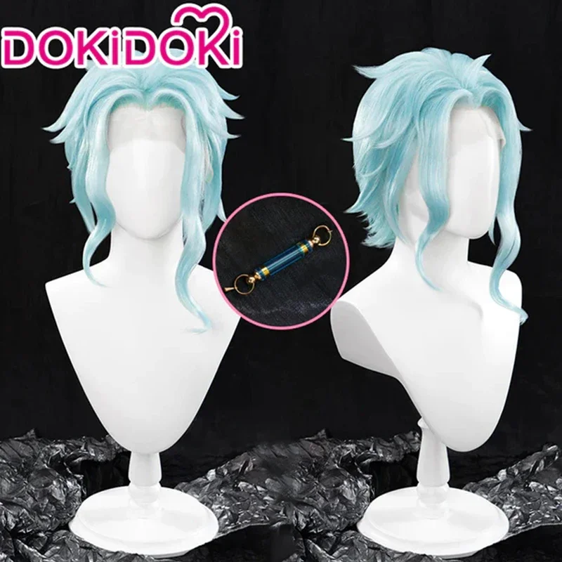 IN STOCK The Doctor Wig Game Genshin Impact Fatui Harbinger Cosplay Wig DokiDoki Front Lace Fatui Doctor Mask Earrings Christmas