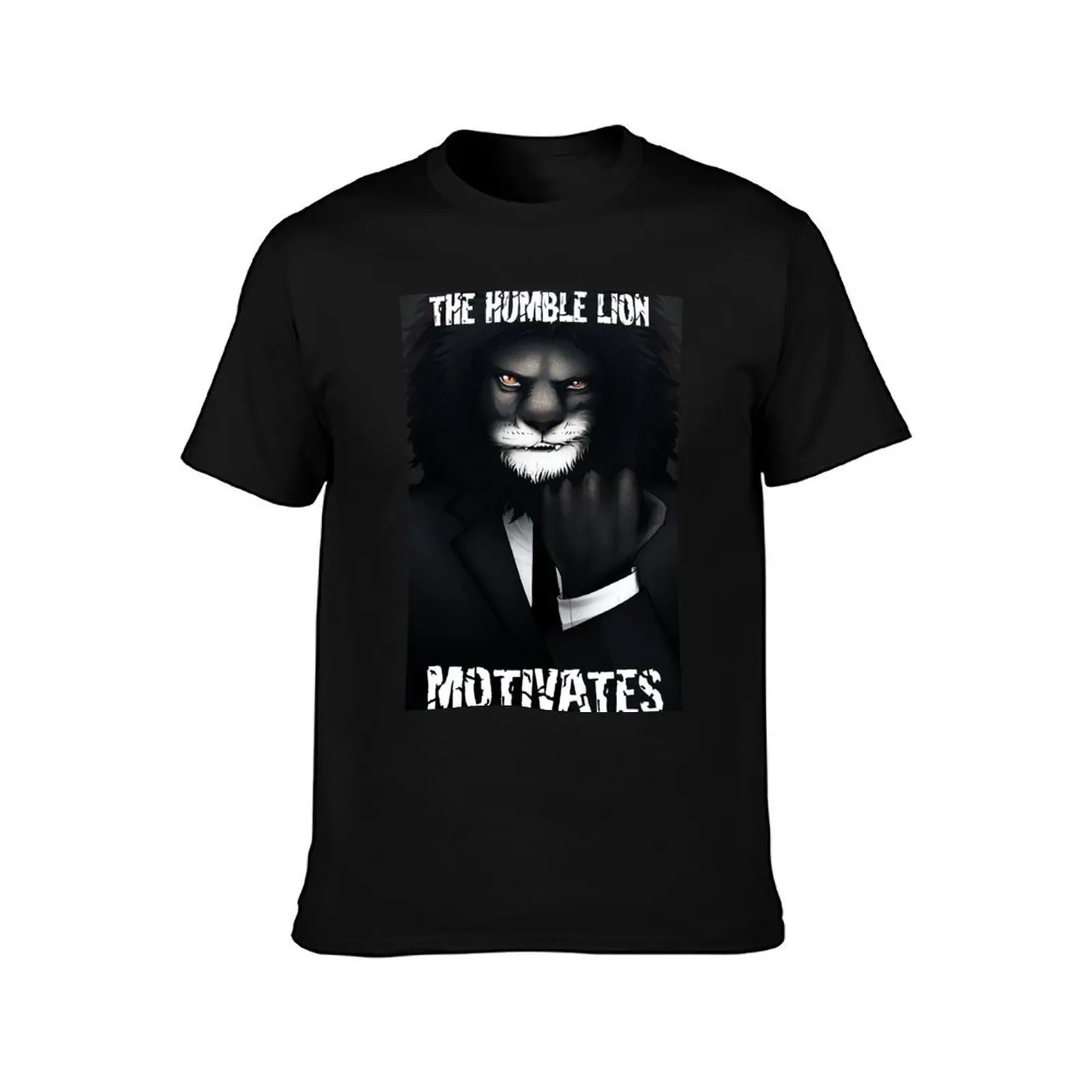 The Humble Lion Motivates T-Shirt, Summer Casual Cotton Tee, Oversized Streetwear Tops, Vintage Graphic Print, Unisex Men Women