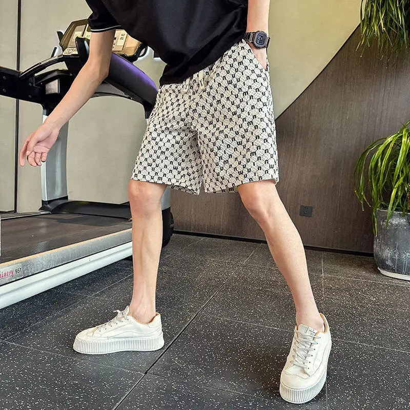 

Trendy Summer orts for Men Loose Straight Leg Beach Pants Breathable Lightweight Polyester Fiber Small Size XS Five Parts