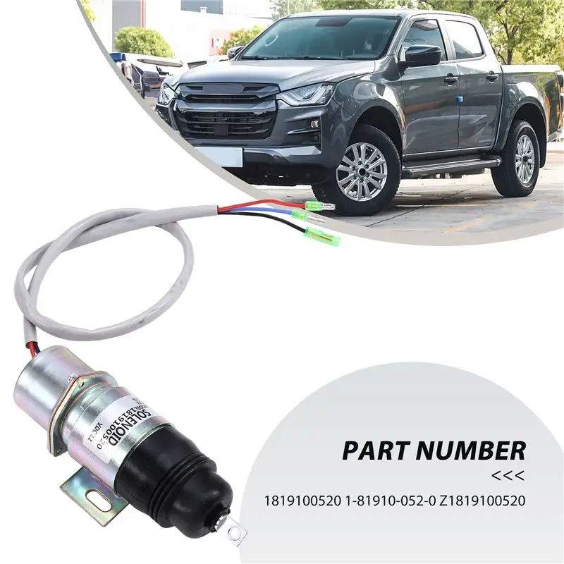 Elettrovalvola Simple 1819100520 12V MV2-17A Heavy Duty Fuel Shutoff Solenoid Valve For Isuzu Engine Stop Solenoid 1-81910-052-0 Z1819100520 Gas e carburante — dettaglio 4