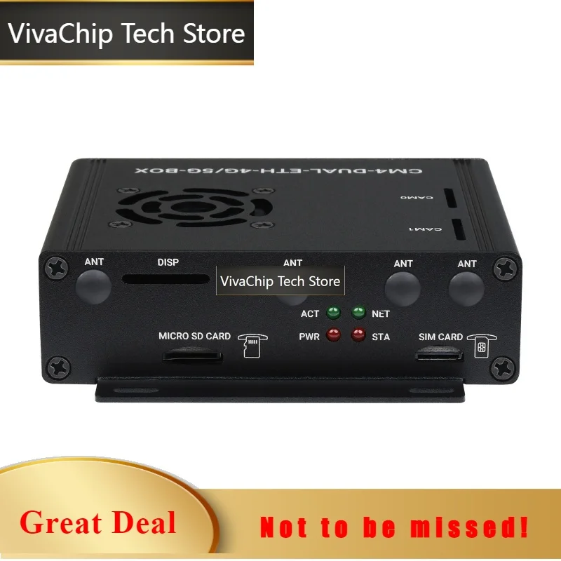 VivaCTDual Gigabit Ethernet 5G/4G Mini-Computer for Raspberry Pi Compute Module 4 Core board bottom plate with Metal Case Coolin