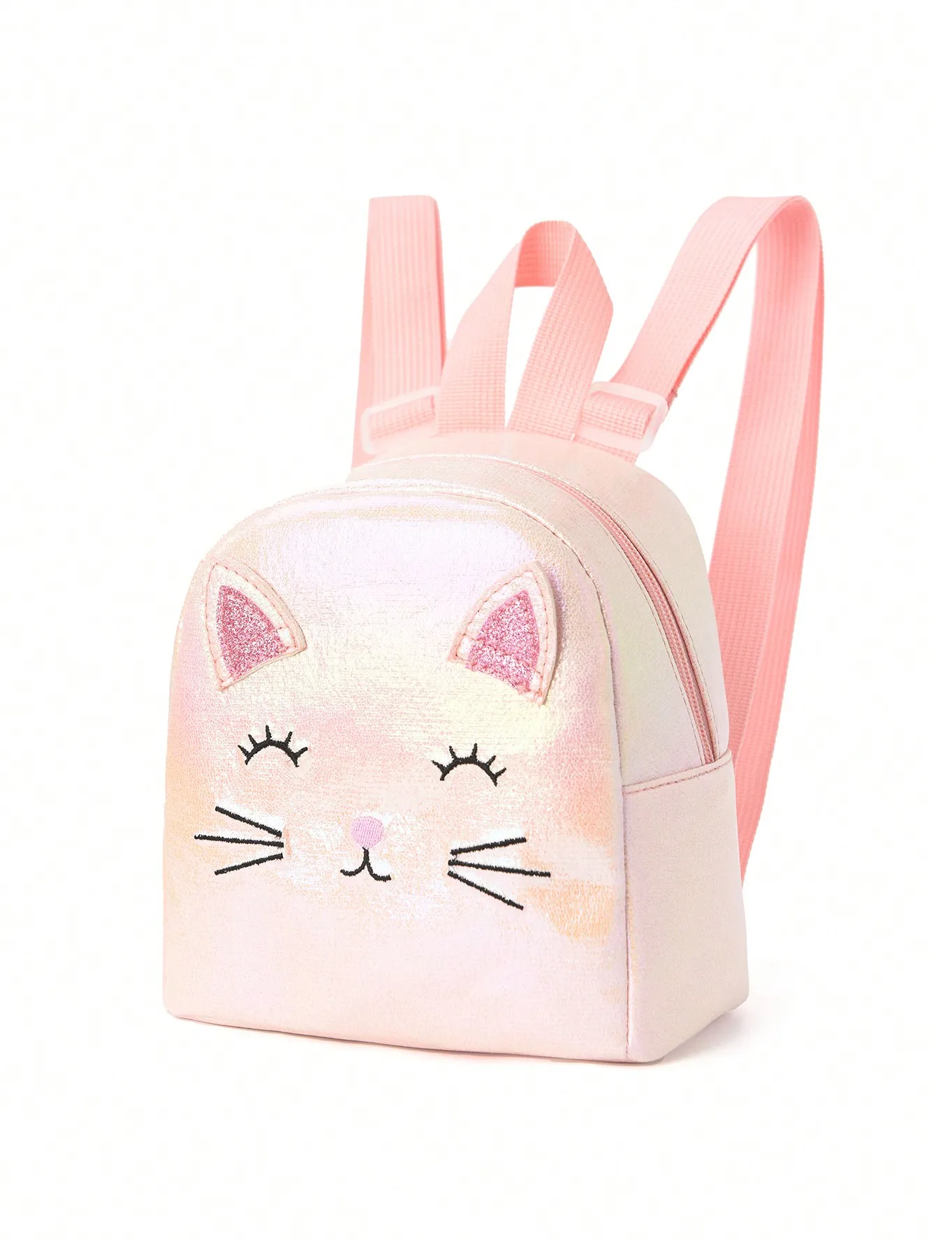 1pcs Cute Cat Embroidered Backpack For Girls, Suitable For Kindergarten, Primary School Students, Outdoor Travel, Holiday Gifts