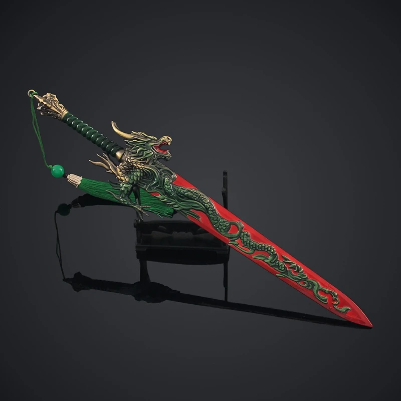 29 cm/11.41 pouces Film et TV périphérique deux Dragon douze épées divines alliage couteau ancien armes modèles Collection ornements jouets