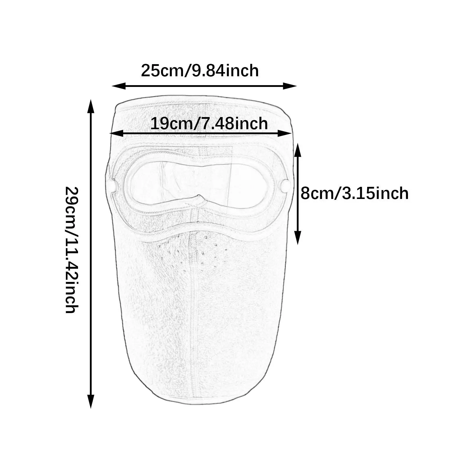 Masque facial d'hiver Masque d'hiver Adultes Anti-buée Lunettes détachables réutilisables Complet