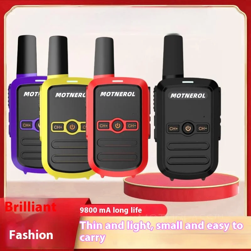 Mini Wireless Walkie Talkie Compact Thin Two Way Radio High Power for Hotel Restaurant Mall Long Range Communication