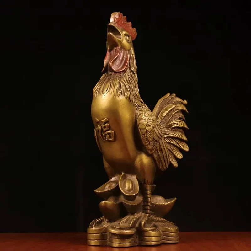 ornament, brass home decoration, mascot, golden , independent copper rooster, twelve zodiac