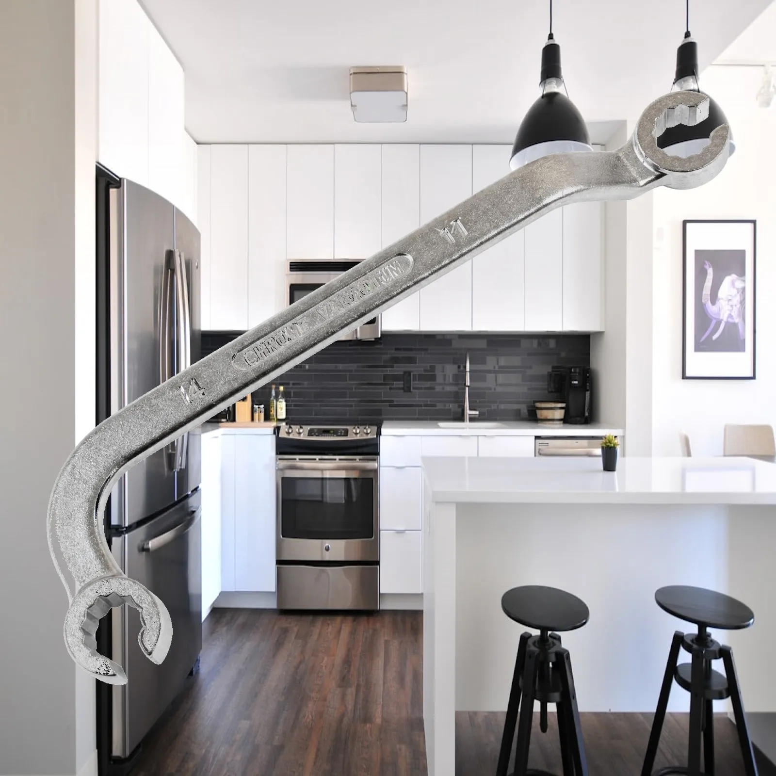 Multi Angle Diesel Fuel Line Wrench Chrome Molybdenum Steel for Fuel Dispenser Line Service in Obstructed Areas