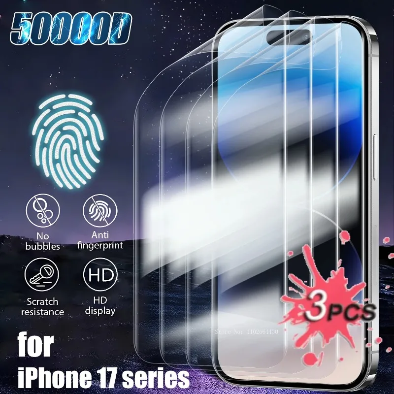 

3PCS Ultra Clear Hydrogel Films for IPhone 17 16 Pro Soft TPU Screen Protectors for IPhone 17 Pro Max Protective Films Not Glass