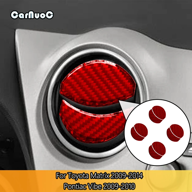 Dashboard Air Vents Carbon Fiber Interior Red Sticker For Toyota Matrix 2009-2014 Pontiac Vibe 2009-2010 Interior Accessories