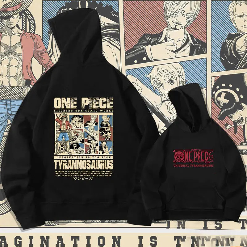 

ONE PIECE Vintage Pirates Straw Hat Road SealSuite Hat Sweater Men Women Long Sleeves Loose Anime Student Autumn Winter Jacket