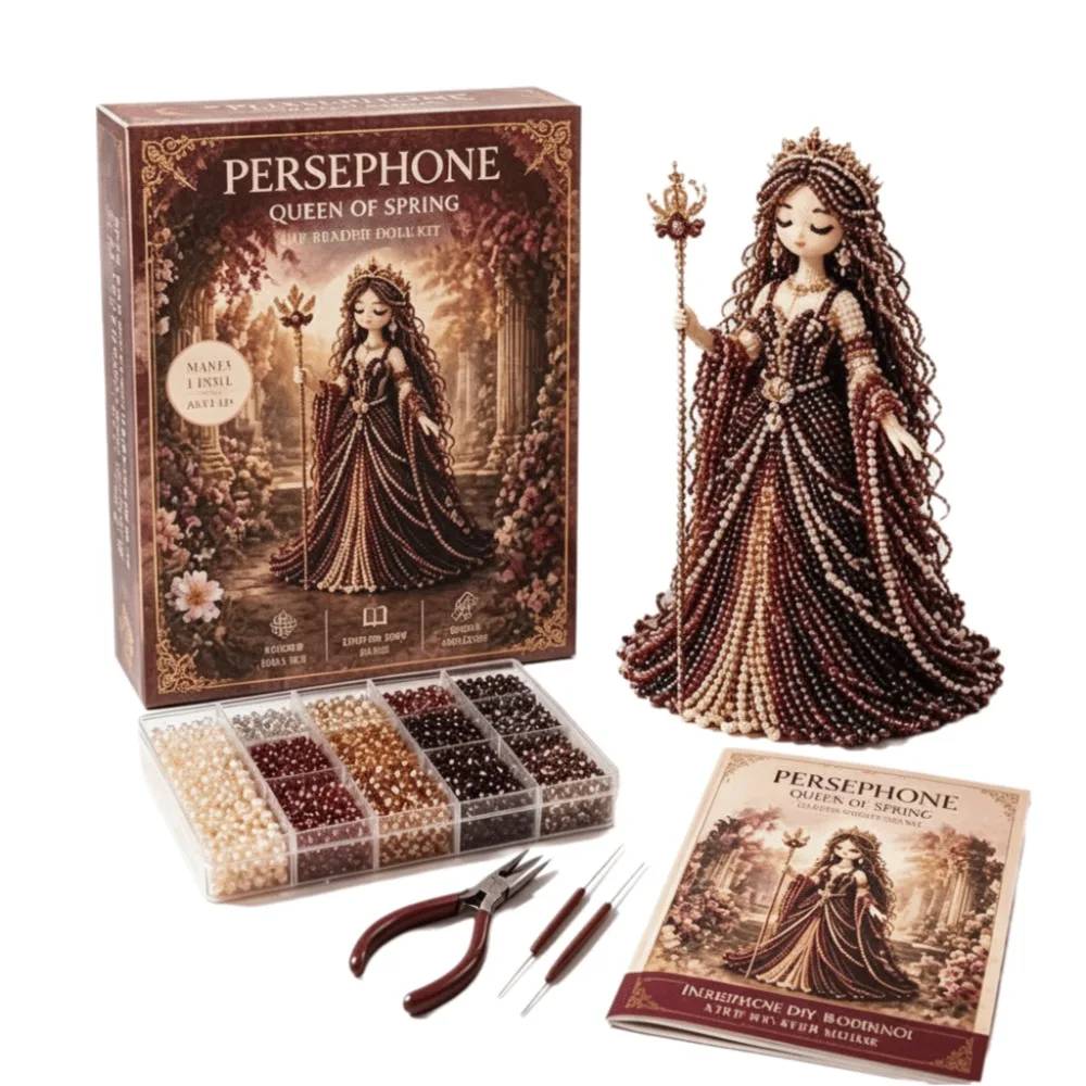 3D Design Beaded Goddess DIY Kit Weaving Technique Complete Tools Set Handmade Beading Kit Miniature Size Decorative Ornament