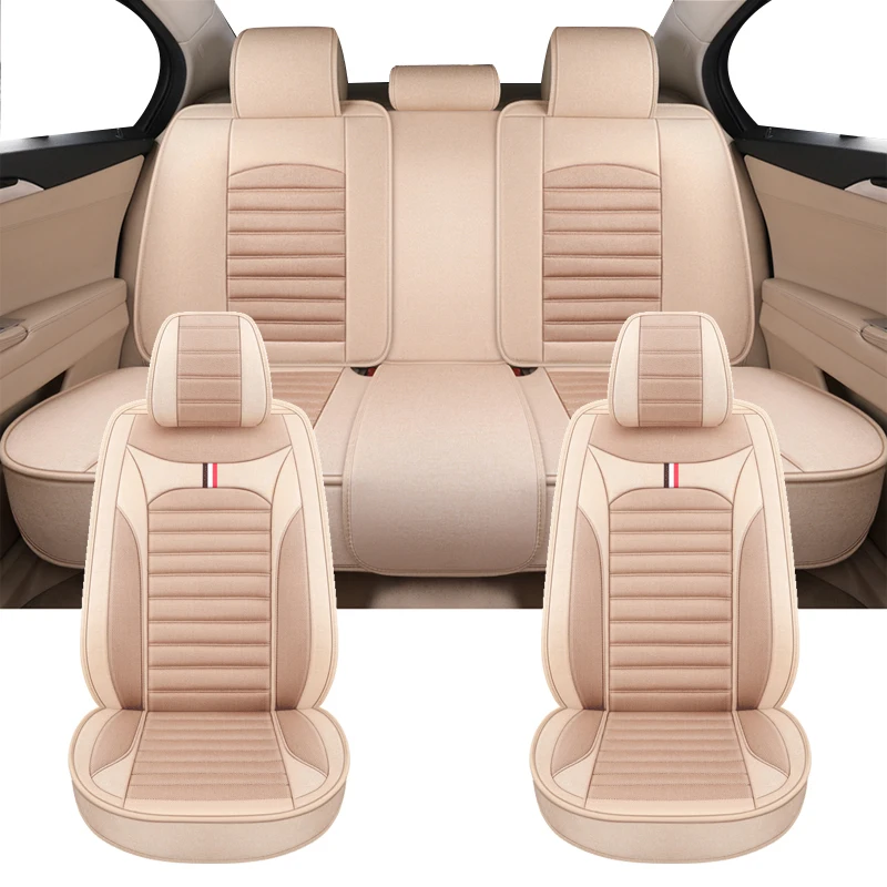 Universal Flax Car Seat Covers For Suzuki Jimny Liana Kizashi Ignis Swift Alivio Sx4 S-Cross Man Gifts Auto Interior Accessories