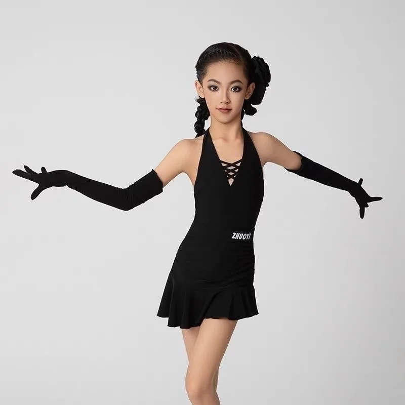 

Одежда для латинских и американских танцев, сценическая одежда без перчаток для девочек, платье для латинских танцев, женский танцевальный костюм для девочек, боди для танцев