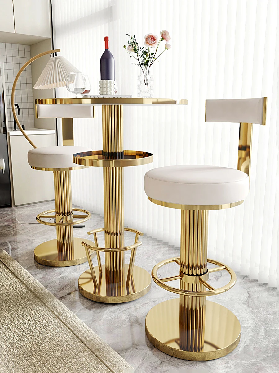 طاولة مستديرة طويلة شرفة طاولة بار ضوء المنزلية الفاخرة قسط الترفيه كرسي طويل الساق طاولة القهوة بار #3