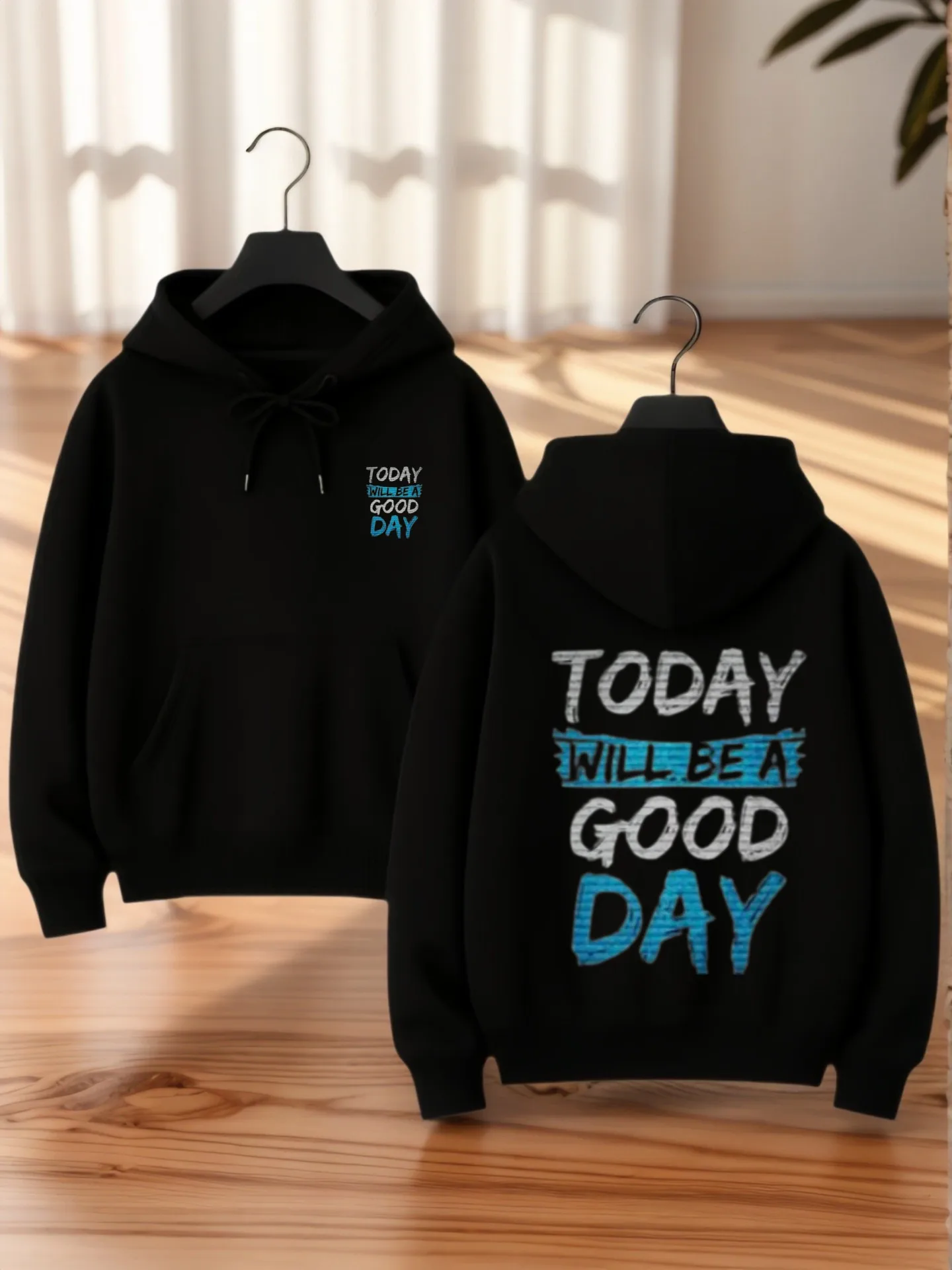 

Graphic Hoodie Women, Aesthetic Design, Letter Print, Cotton Blend, Casual Everyday Wear, For Young Men