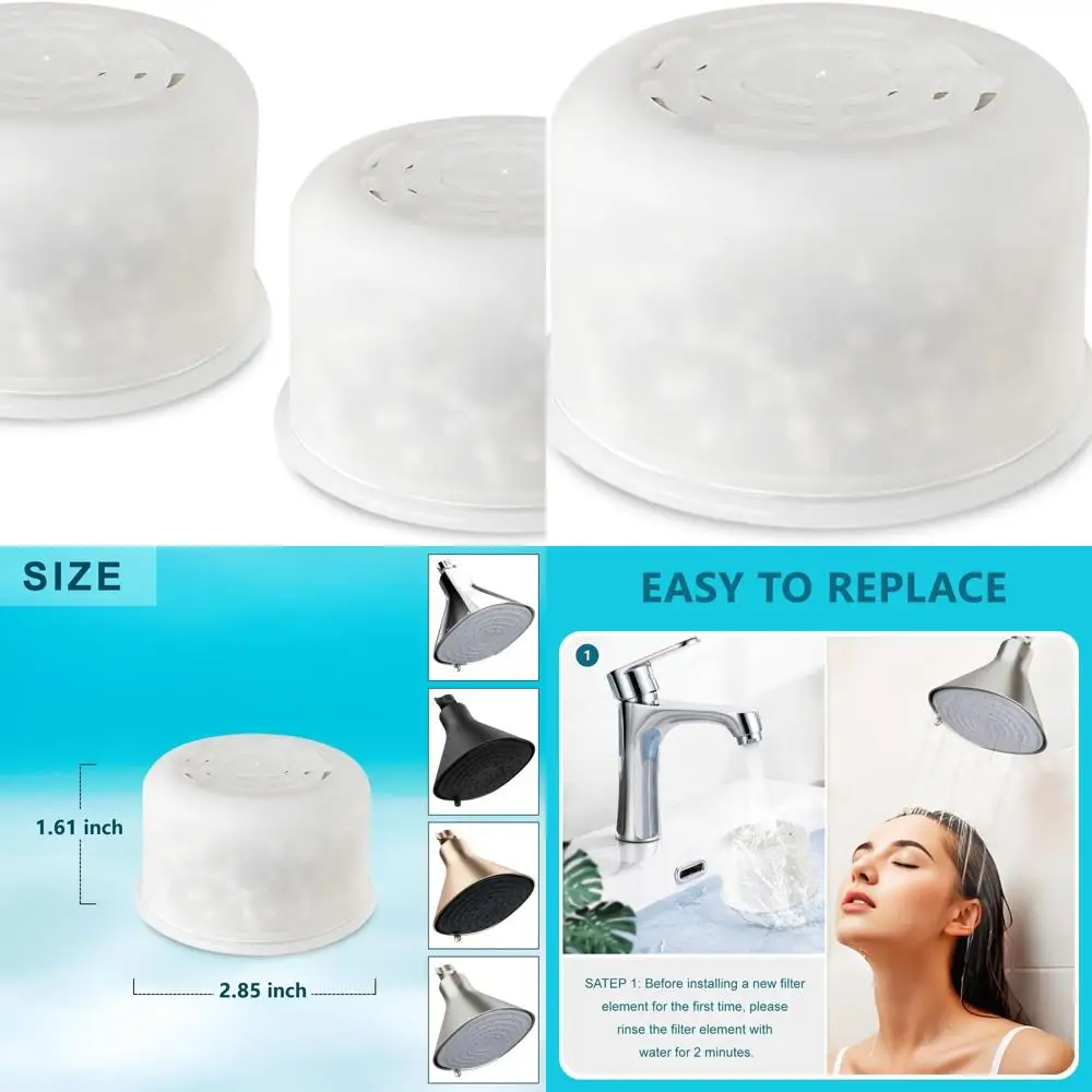 

2-Pack Fixed Shower Head Filters for Hard Water, Compatible with All Canopy Showers