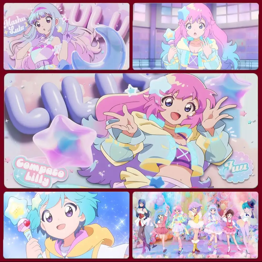 anime magical M-Magical Sisters LuluttoLilly Mouse Pad Large Gaming Mousepad with Stitched Edges Thickened Desk Mat PC