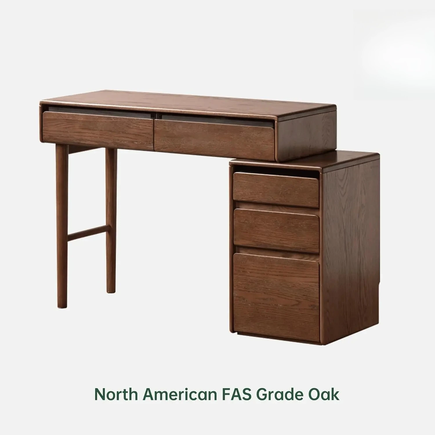 Extendable Oak Wood Vanity Desk with Dresser Makeup Table Bedroom Bathroom Study 15.7