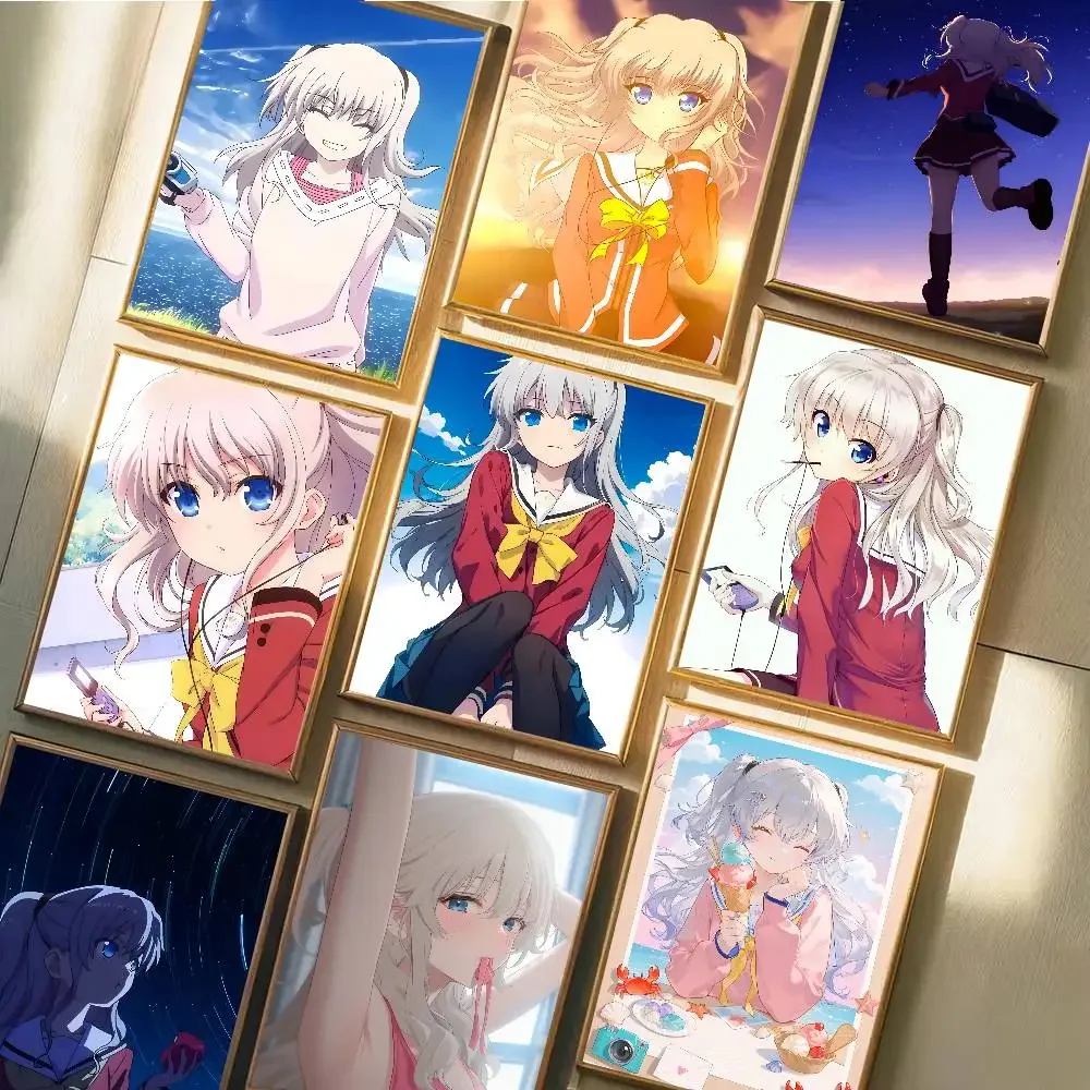 Classic Cartoon Anime C-Charlotte Tomori Nao Poster Self-adhesive Art Waterproof Paper Sticker Coffee House Bar Room Wall Decor