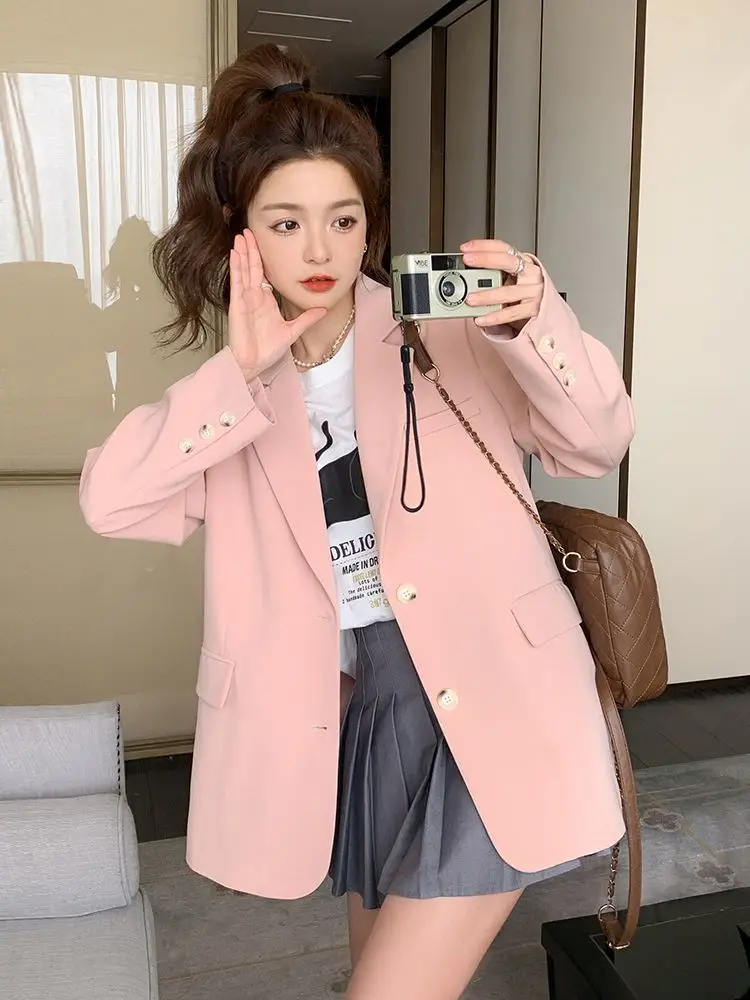 

Blazer Oversize Women Women'S Summer Suit Straight Stripe Contrast Red Waist Sequins Sparkling Bead High-End Wool Blend Yellow