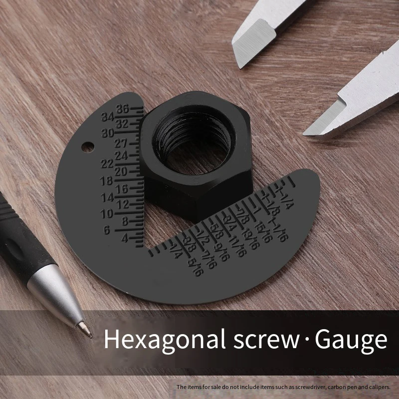 【Hot】1Pc Bolt Nut Screw Gauge Inspection Standard Metric Engineering Ruler Measuring Tool G1/8 2 G13/8 Checker Measure Accessori