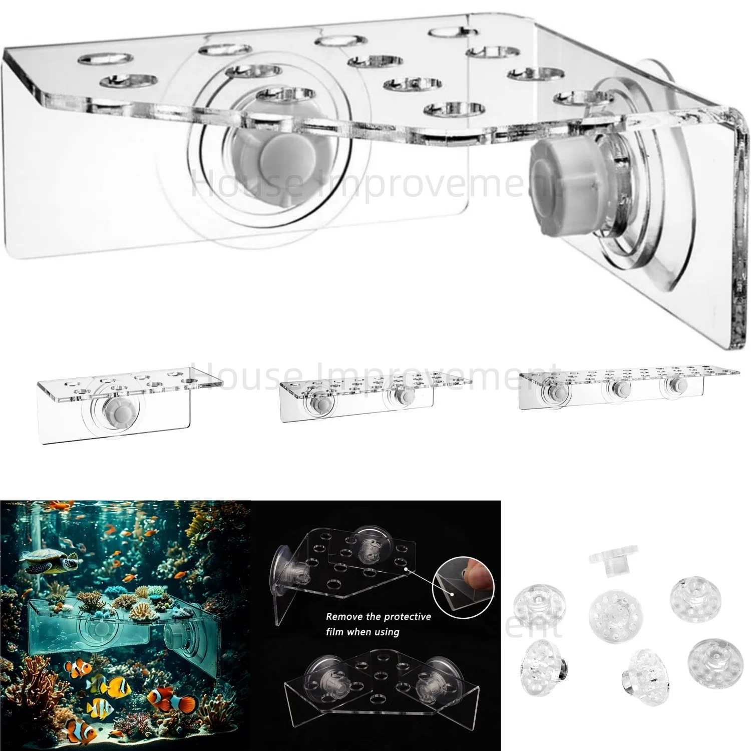 

Acrylic Coral Frag Rack Tank Aquarium Corner Coral Frag Holder with Button Coral Reef Broken Frame with Enhanced Suction Cup