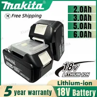 100% Original makita 18V Battery 6.0Ah Rechargeable LED Indicator Lithium Battery for makita DDF487 DTD173 DTW700 DGA404 tools