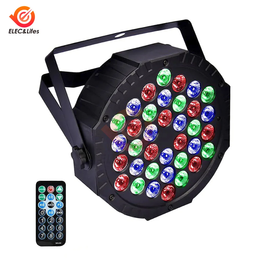 36 LED المرحلة كامل اللون شقة الاسمية تأثير الإضاءة RGB 3 في 1 DMX 512 DJ ديسكو حفلة عطلة عيد الميلاد بار نادي الزفاف تظهر الضوء