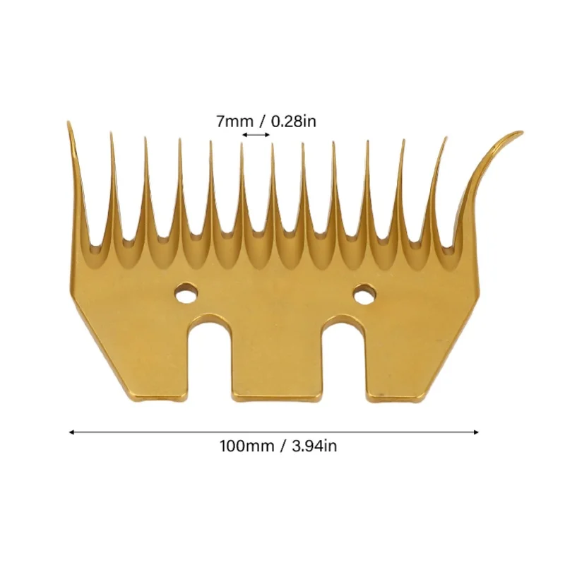 Electric Sheep Shear Blade High Carbon Steel Gold 13 Curve Tooth Animal Comb Clipper Blade Replacement
