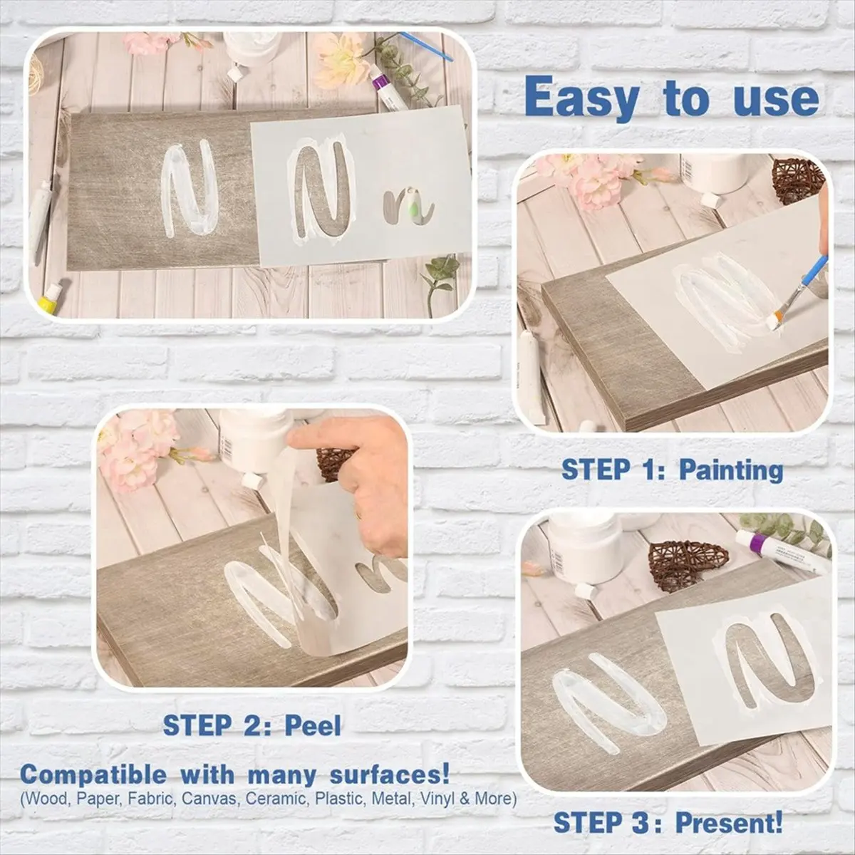 Super Sale 50PCS Calligraphy Stencil Alphabet Drawing Kit - Reusable Cursive Stencil Alphabet Includes Letters, Numbers